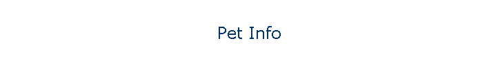 Pet Info